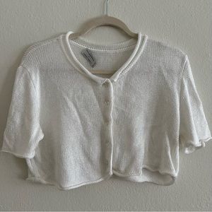 Philosophy di Alberta Ferretti White Knit Sweater Crop Top